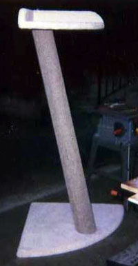 Custom corner cat post and shelf